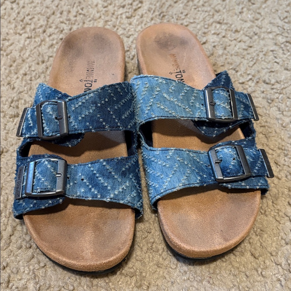 Minnetonka denim sandals-Birkenstock style
